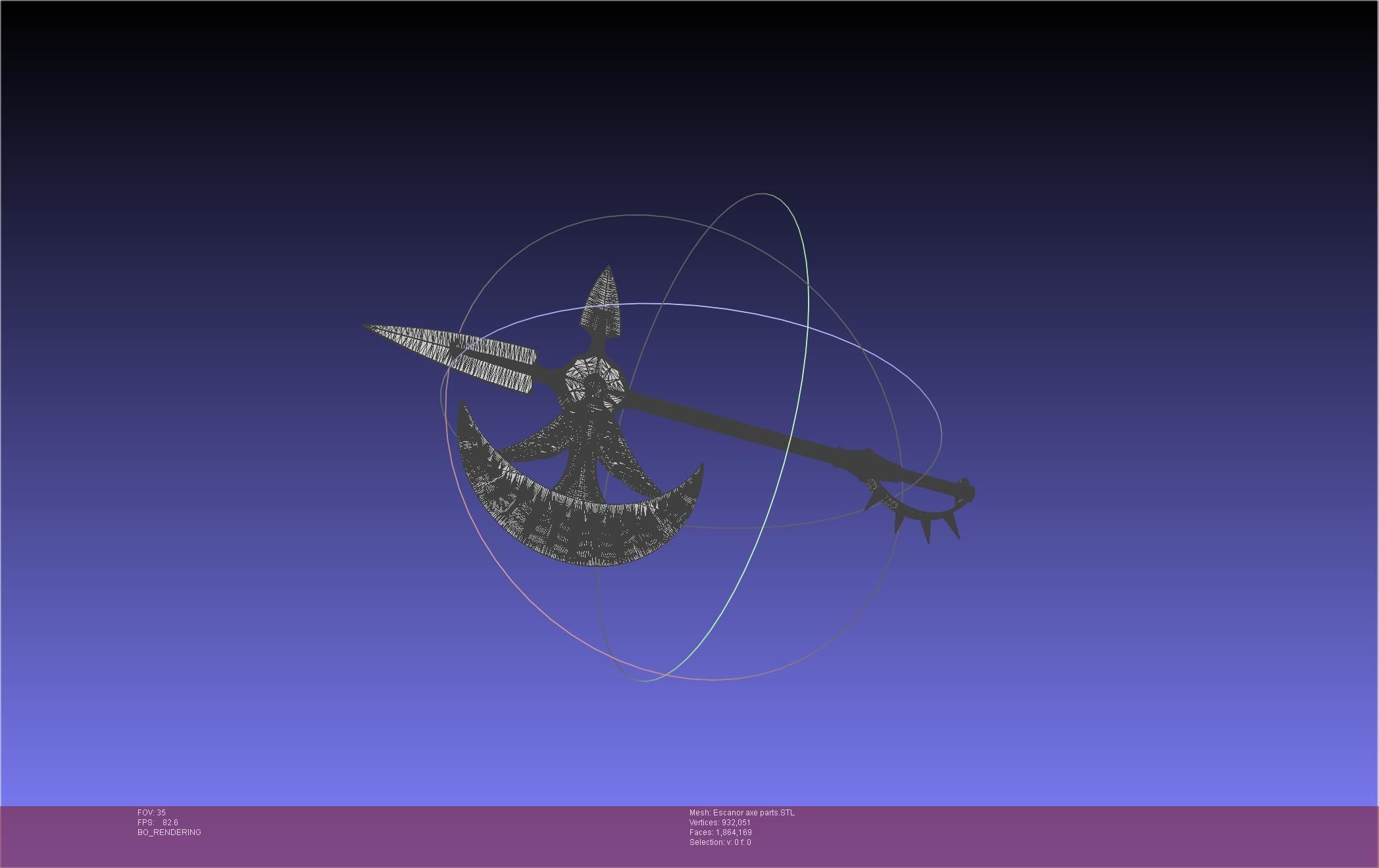 Seven Deadly Sins Escanor Axe Rhitta Printable Assembly 3D print model_86