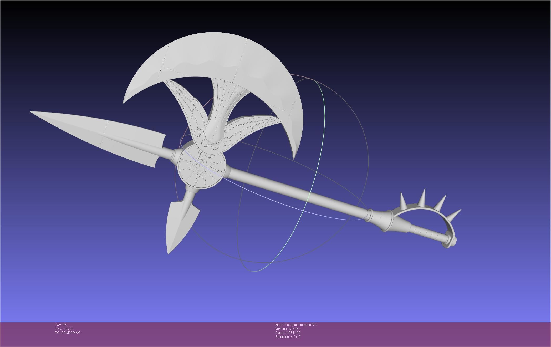 Seven Deadly Sins Escanor Axe Rhitta Printable Assembly 3D print model_88