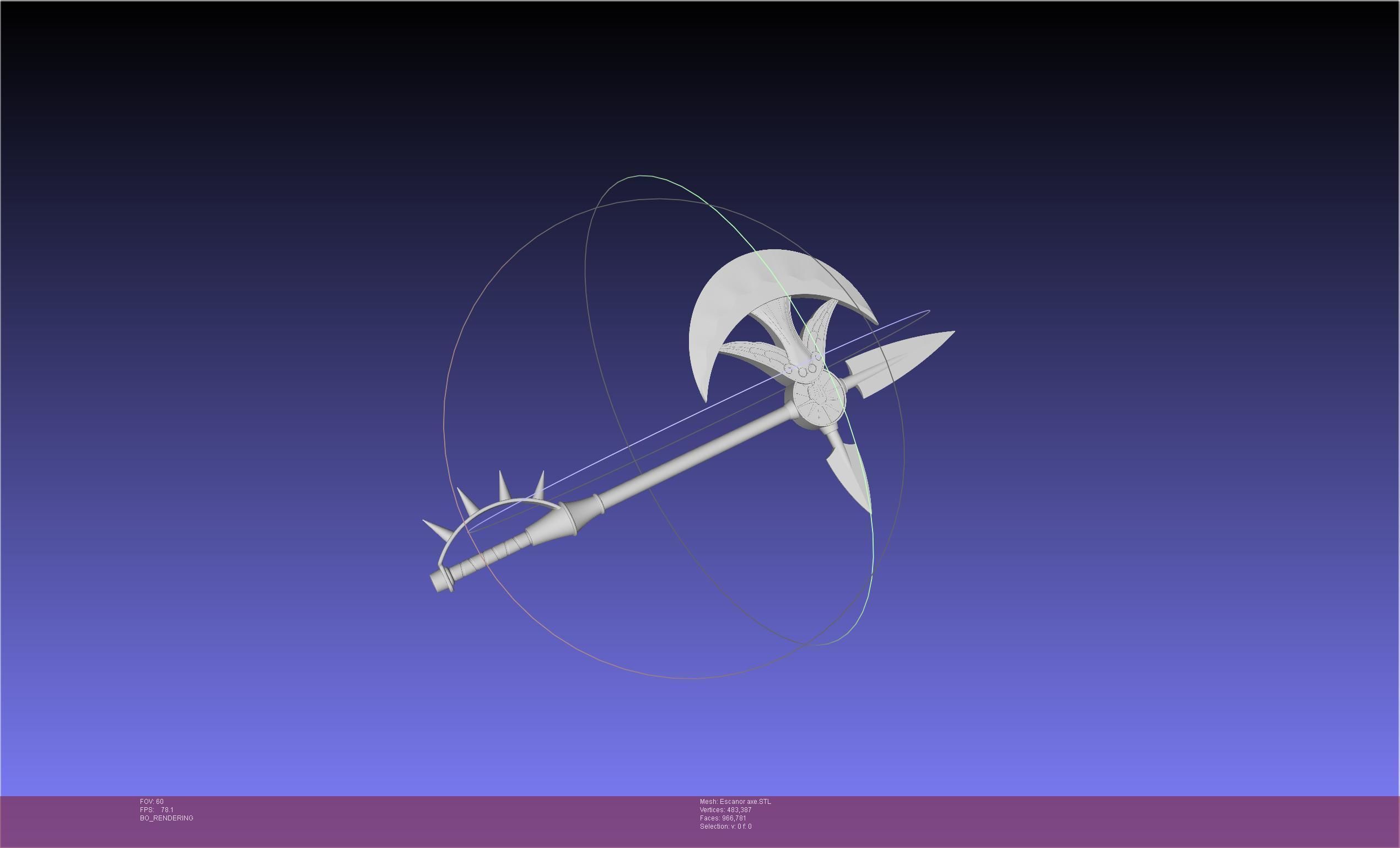 Seven Deadly Sins Escanor Axe Rhitta Printable Assembly 3D print model_8