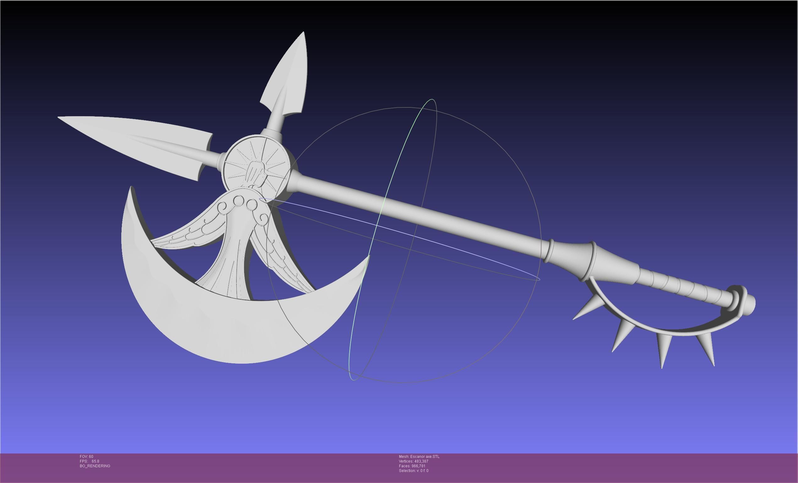 Seven Deadly Sins Escanor Axe Rhitta Printable Assembly 3D print model_63