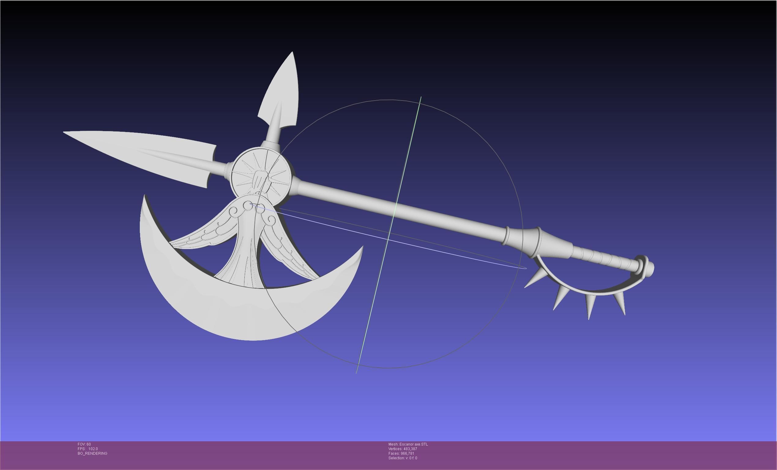 Seven Deadly Sins Escanor Axe Rhitta Printable Assembly 3D print model_62