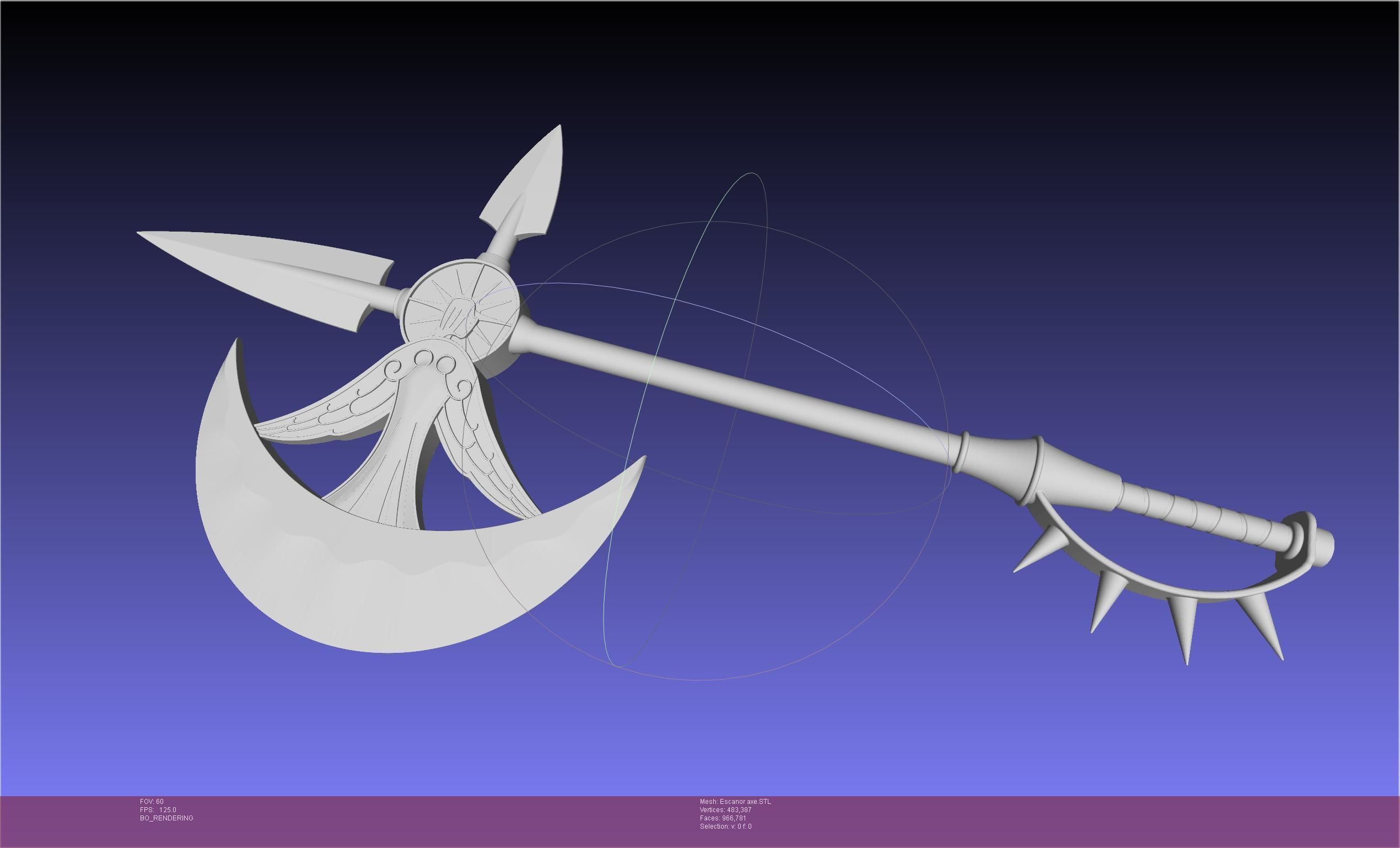 Seven Deadly Sins Escanor Axe Rhitta Printable Assembly 3D print model_71