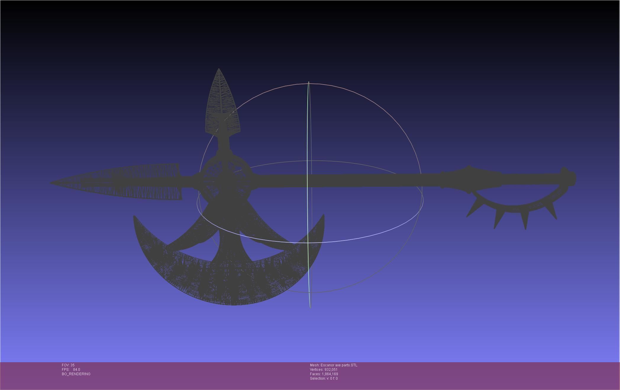 Seven Deadly Sins Escanor Axe Rhitta Printable Assembly 3D print model_87