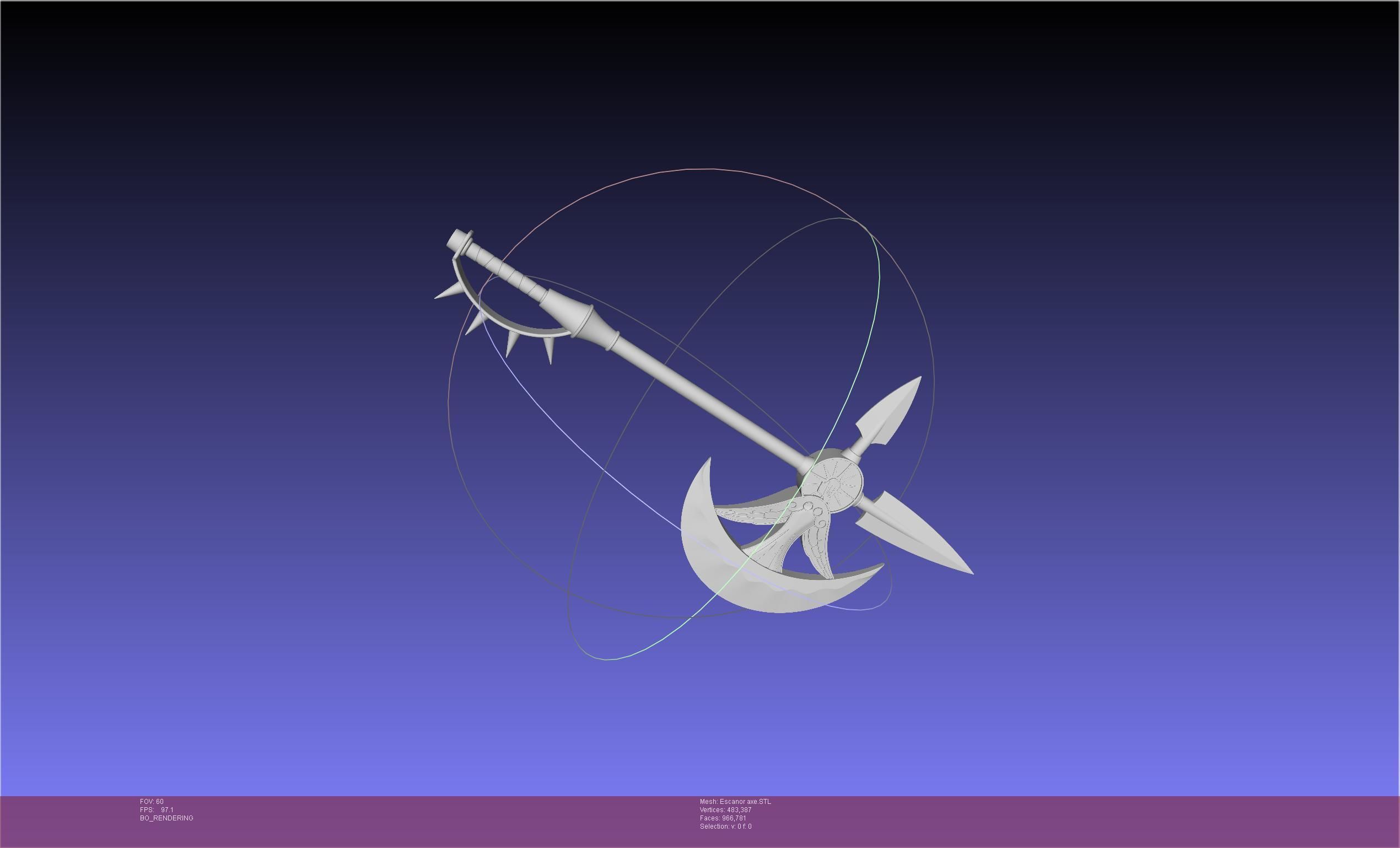 Seven Deadly Sins Escanor Axe Rhitta Printable Assembly 3D print model_28
