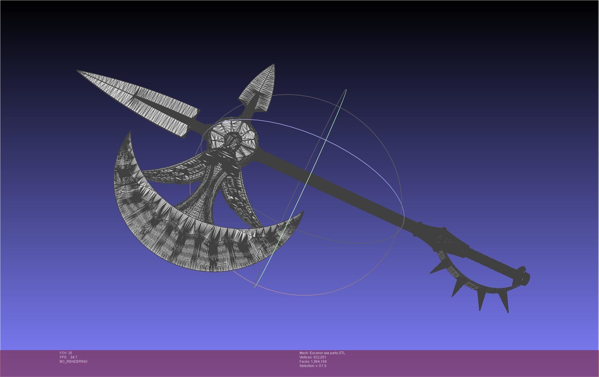 Seven Deadly Sins Escanor Axe Rhitta Printable Assembly 3D print model_81