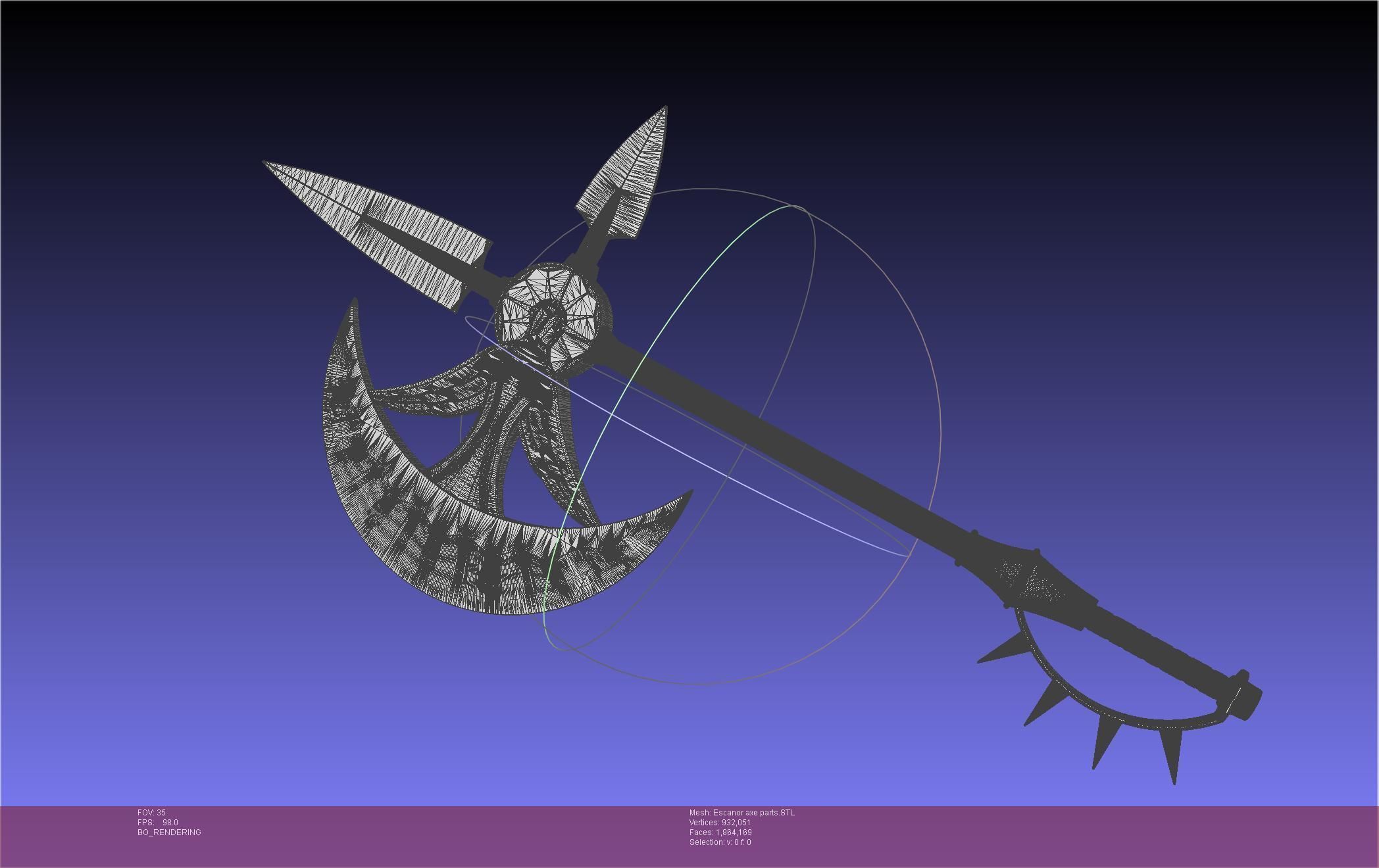 Seven Deadly Sins Escanor Axe Rhitta Printable Assembly 3D print model_83