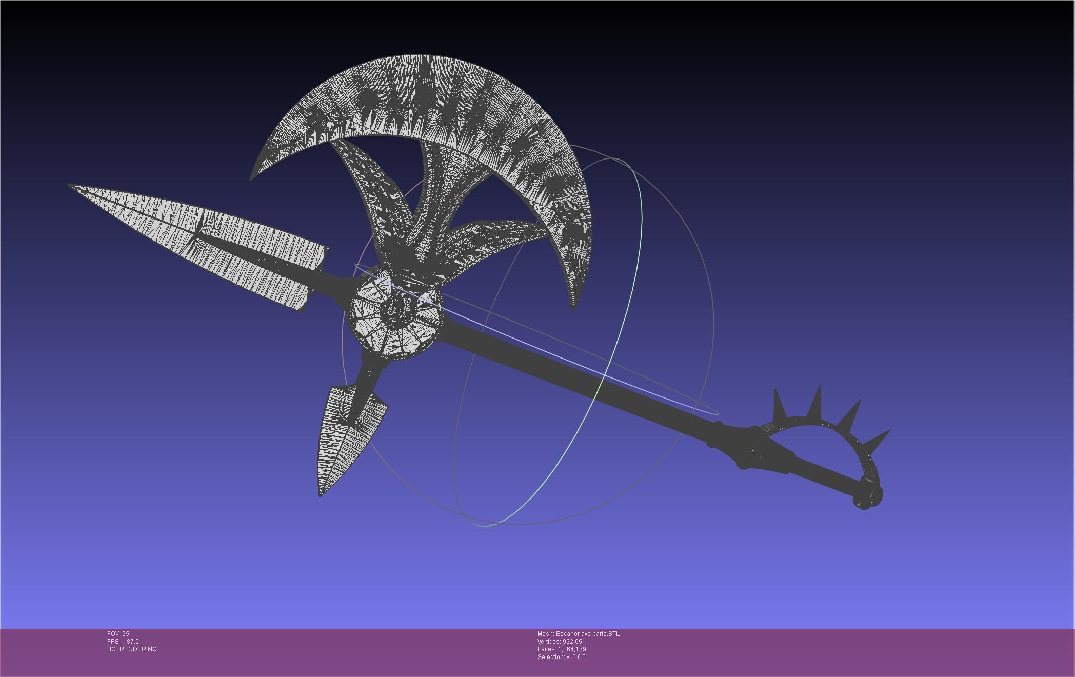 Seven Deadly Sins Escanor Axe Rhitta Printable Assembly 3D print model_75