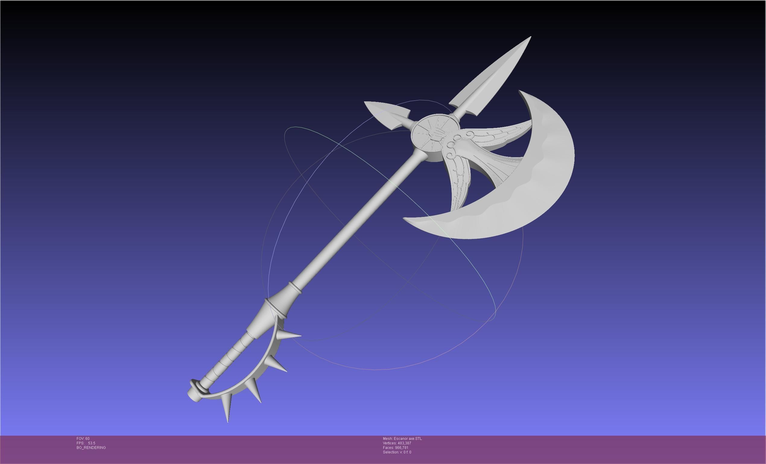 Seven Deadly Sins Escanor Axe Rhitta Printable Assembly 3D print model_5