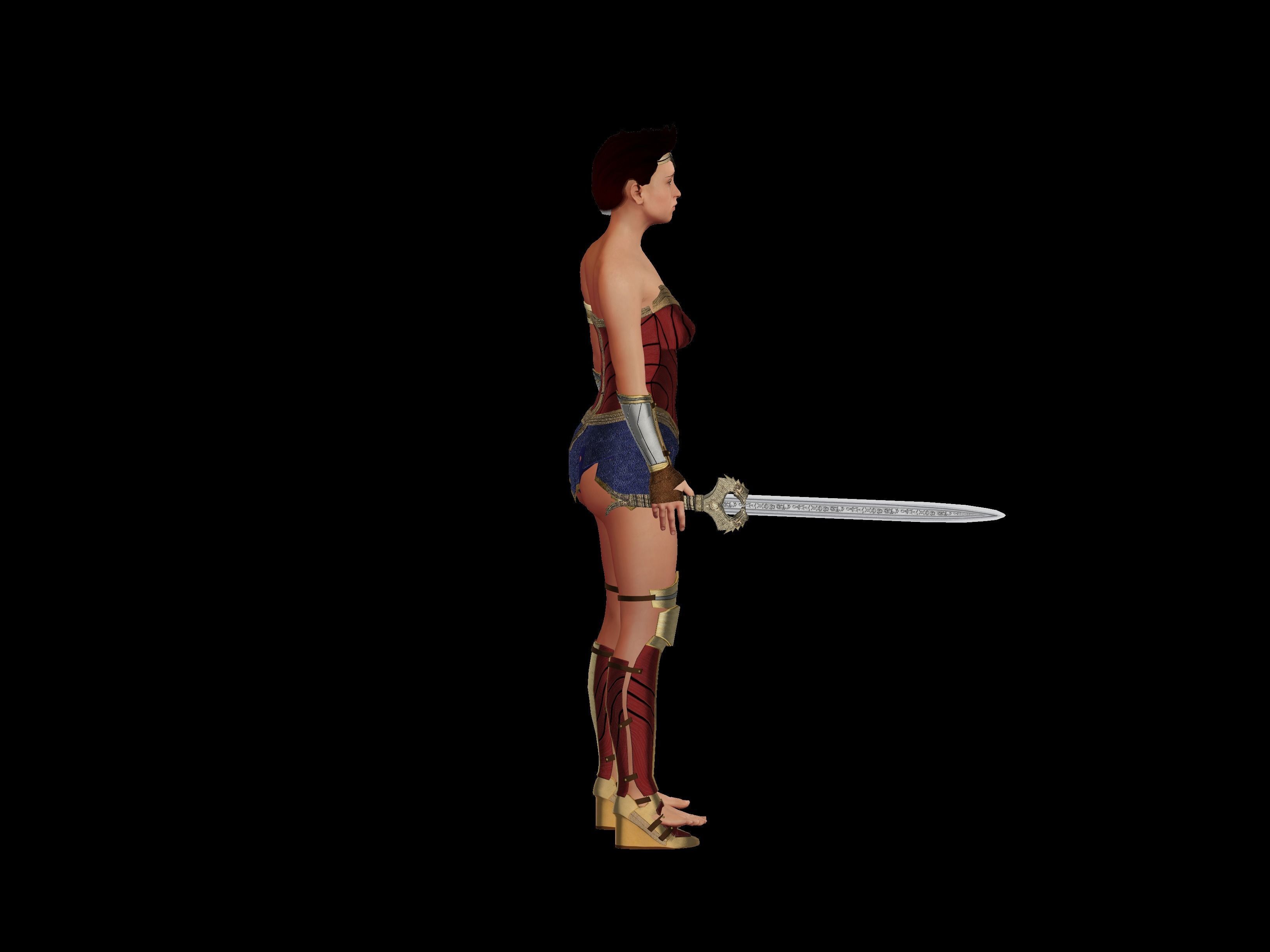 Cute Girl  Low-poly 3D model_5