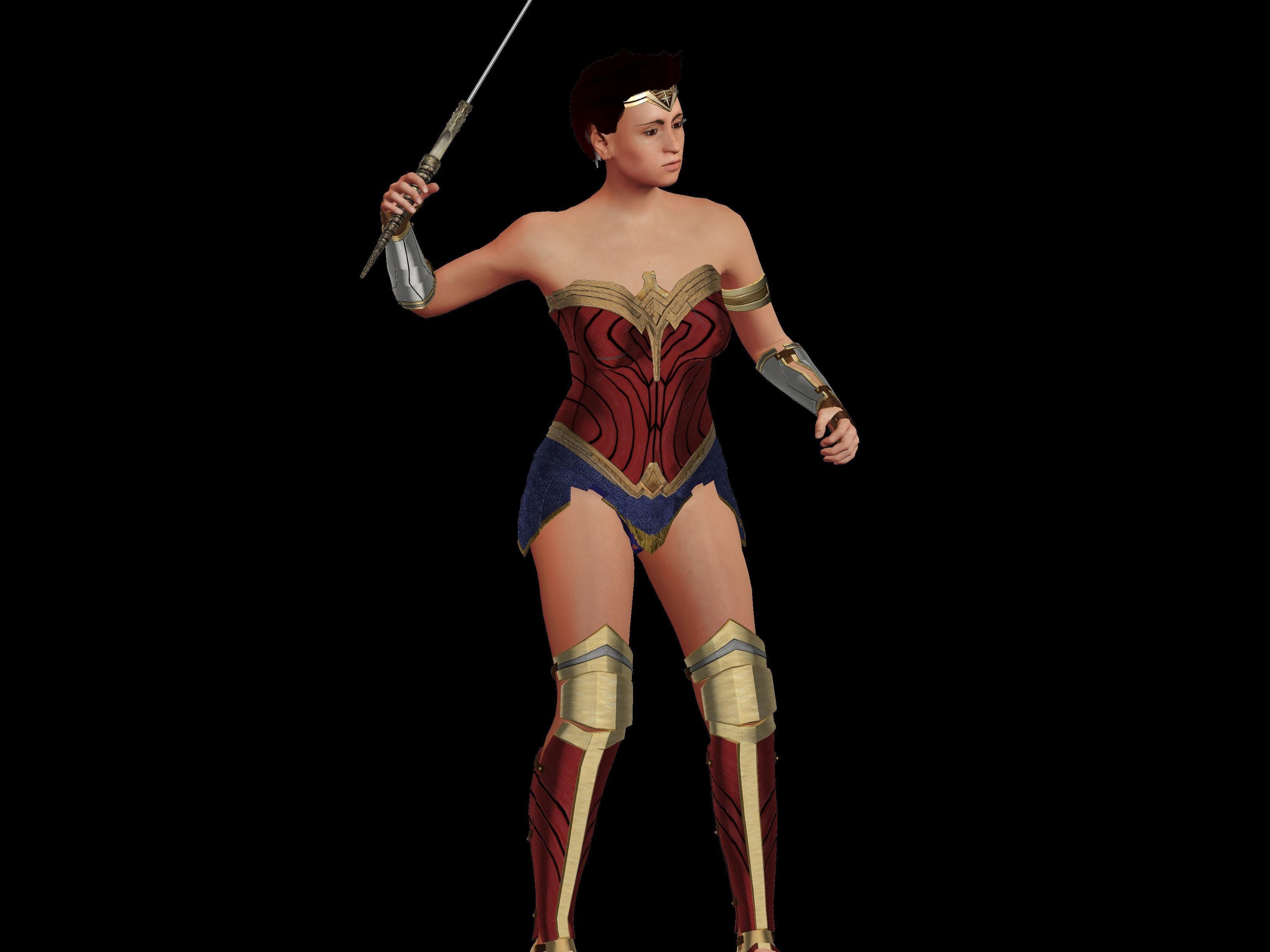 Cute Girl  Low-poly 3D model_1