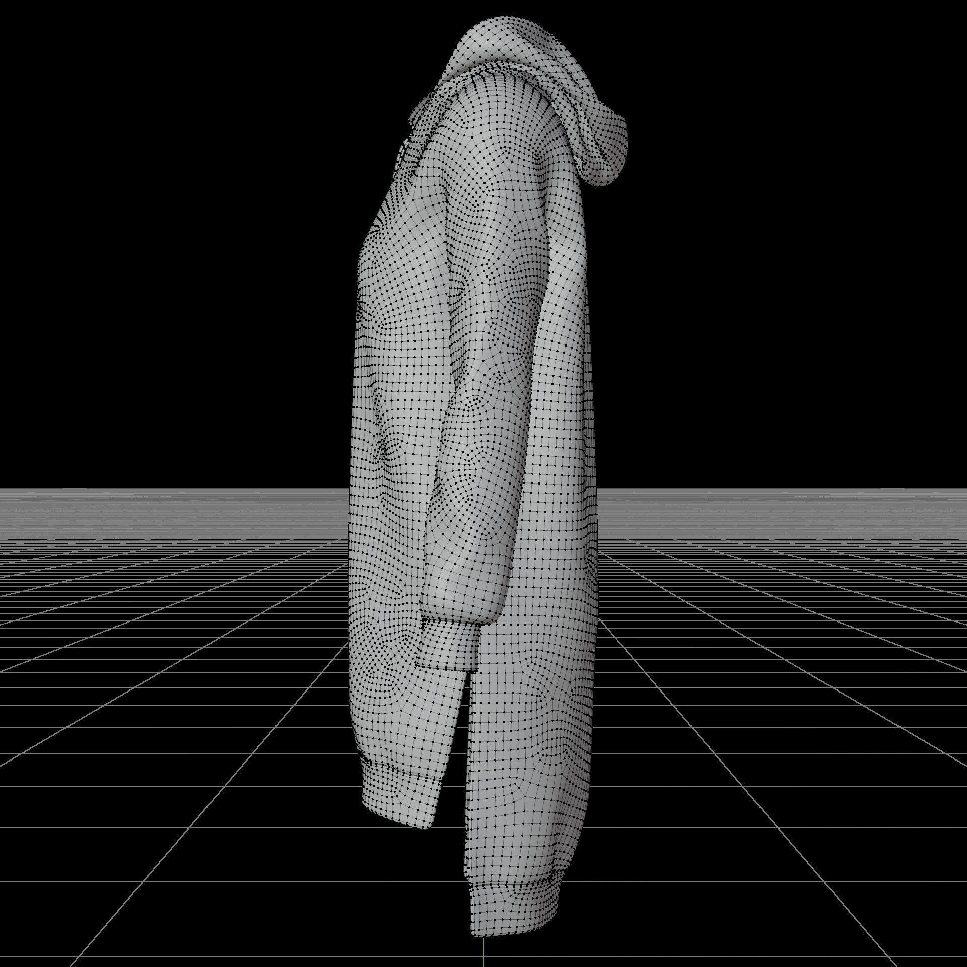 Hood Sweater Dress 3D model_32