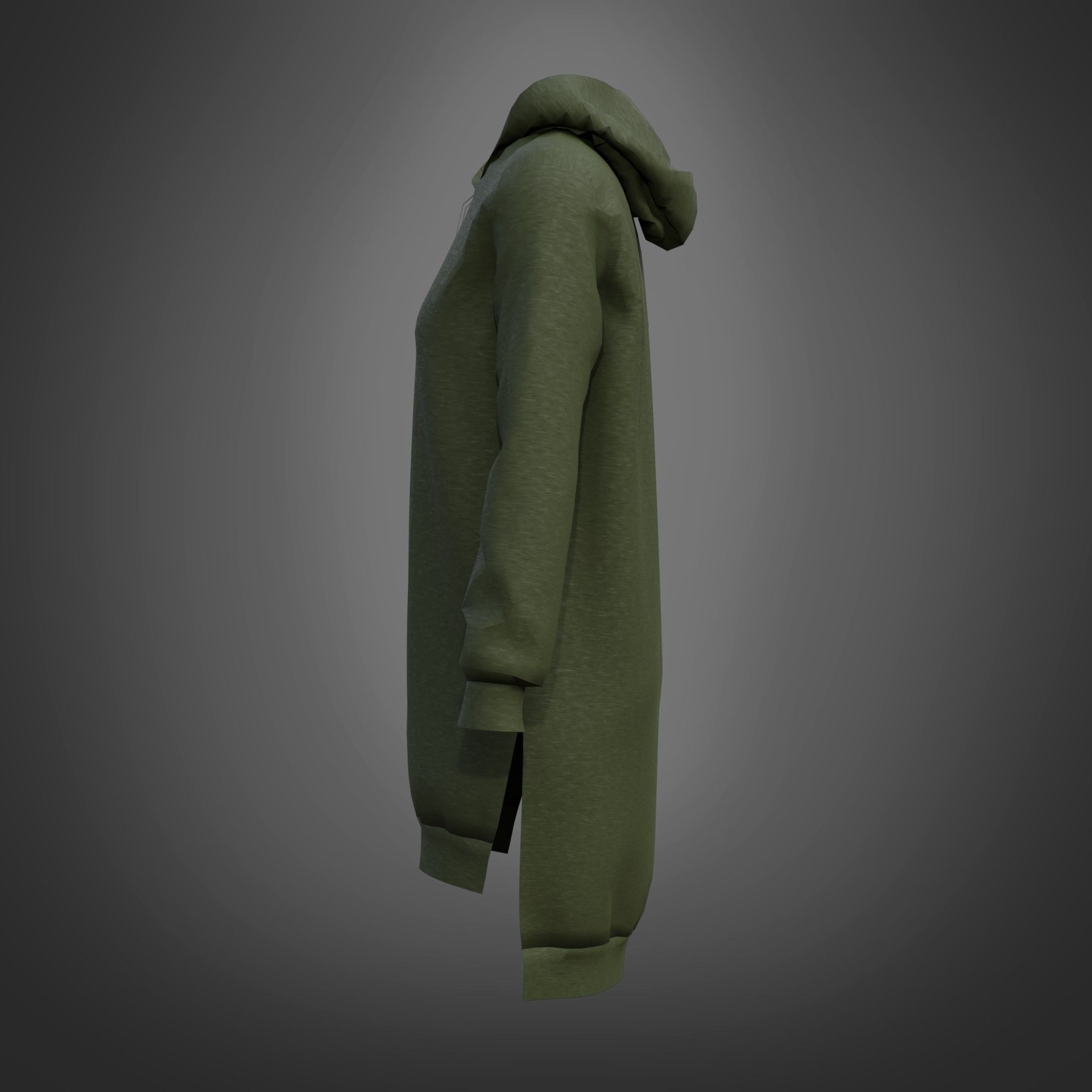 Hood Sweater Dress 3D model_27
