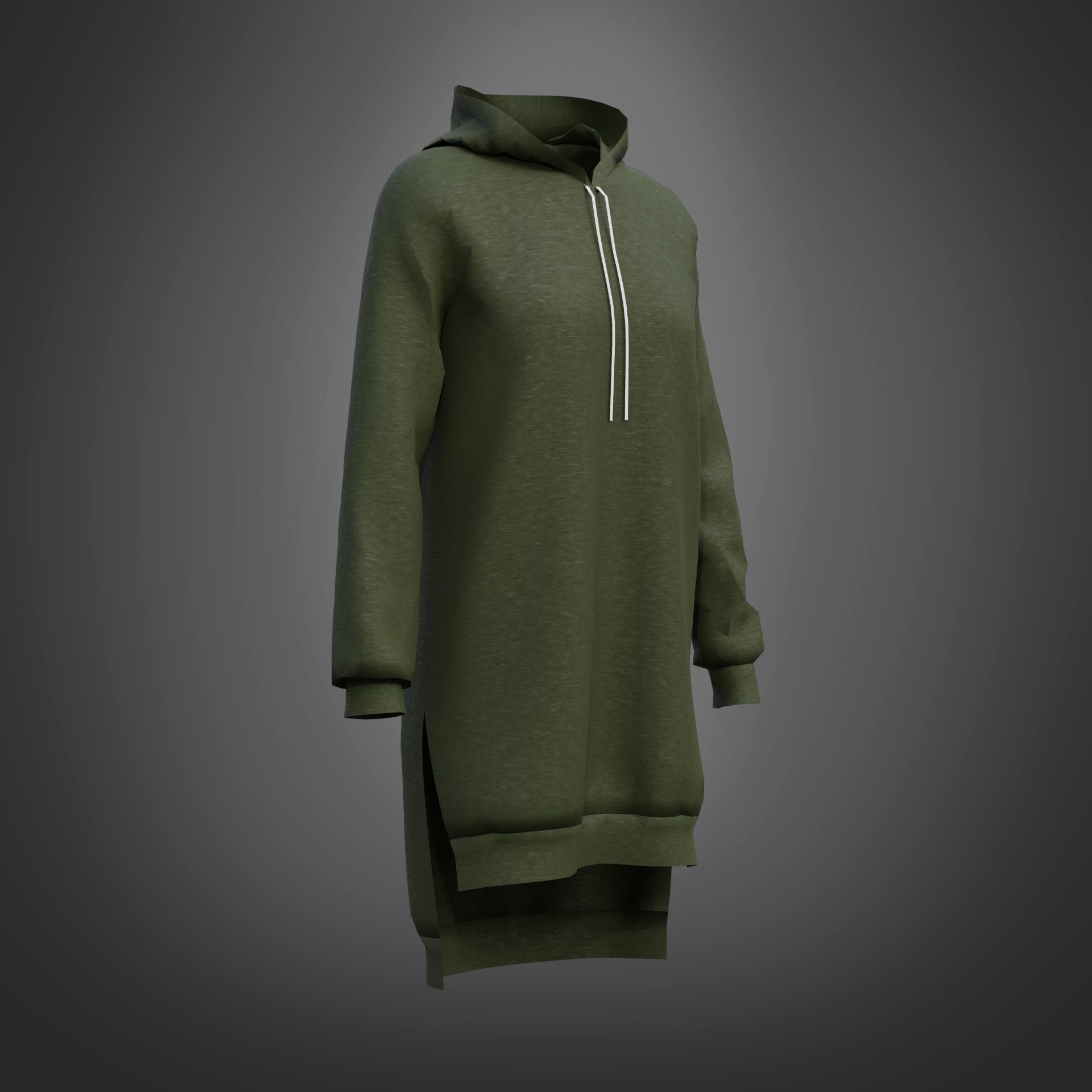 Hood Sweater Dress 3D model_15