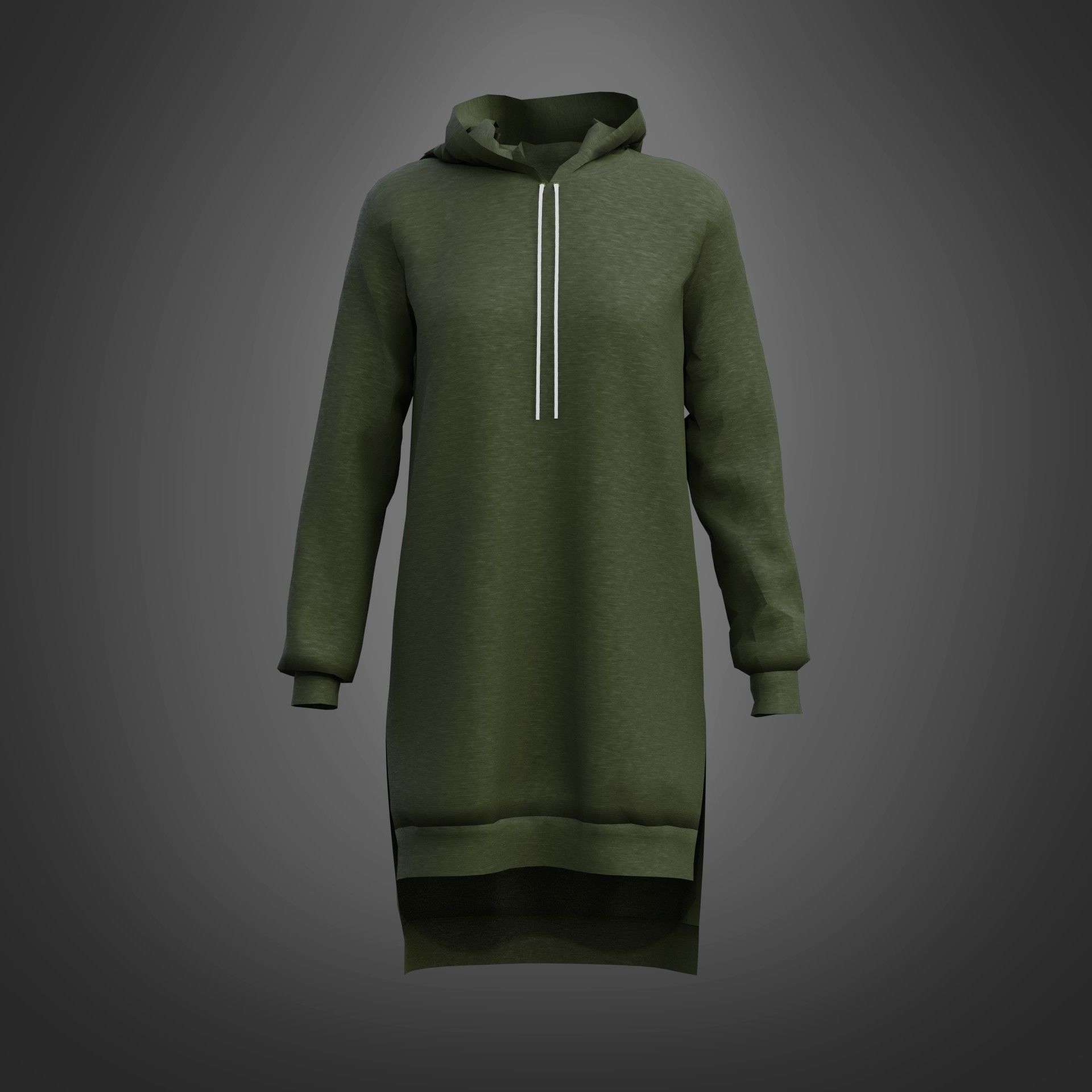 Hood Sweater Dress 3D model_13