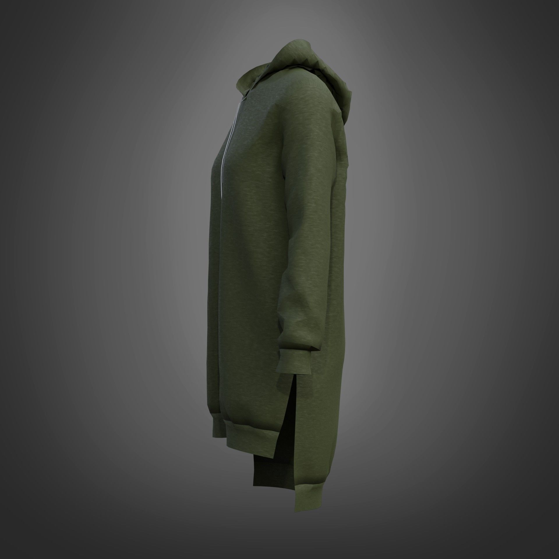Hood Sweater Dress 3D model_28