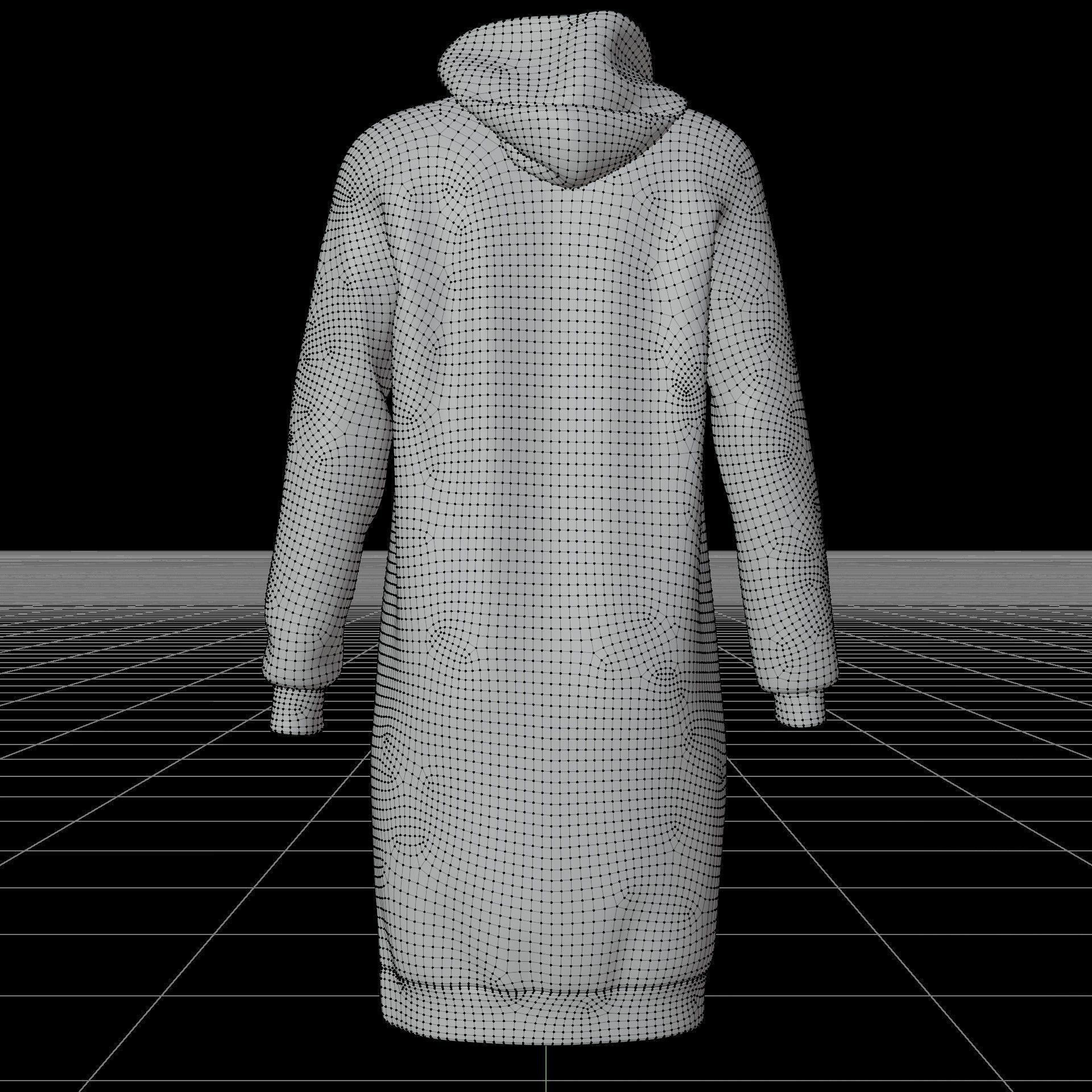 Hood Sweater Dress 3D model_33
