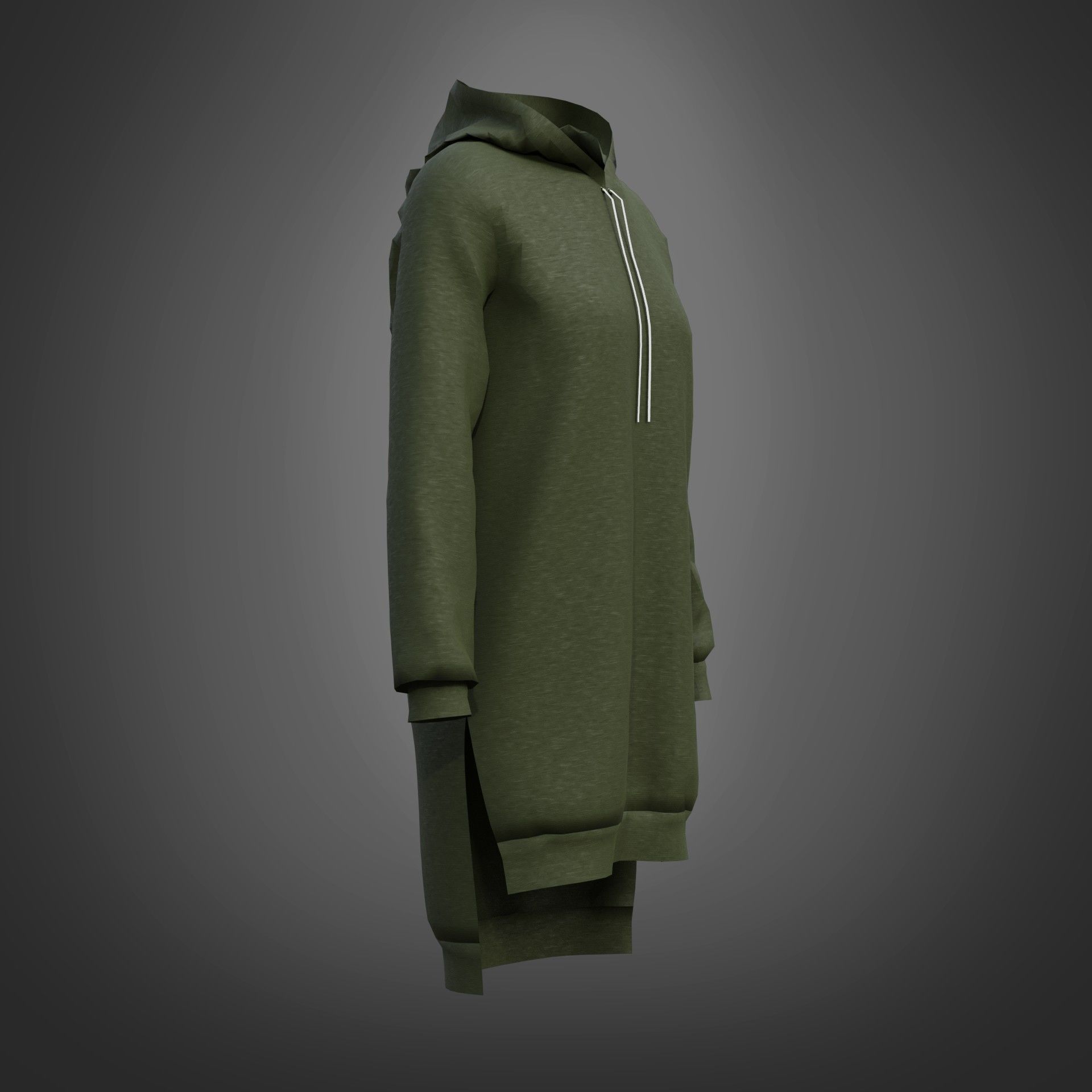 Hood Sweater Dress 3D model_16