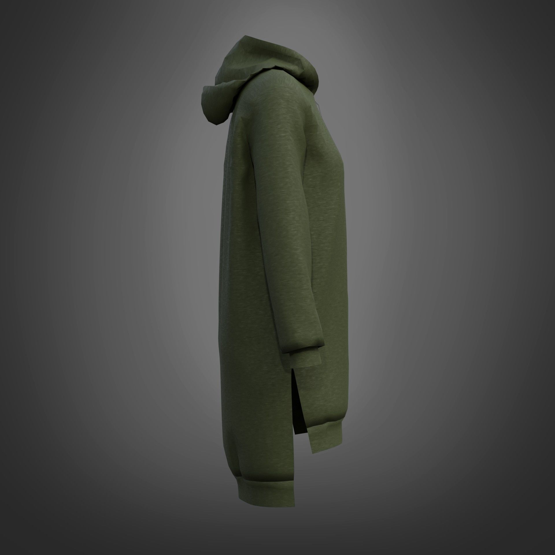 Hood Sweater Dress 3D model_18