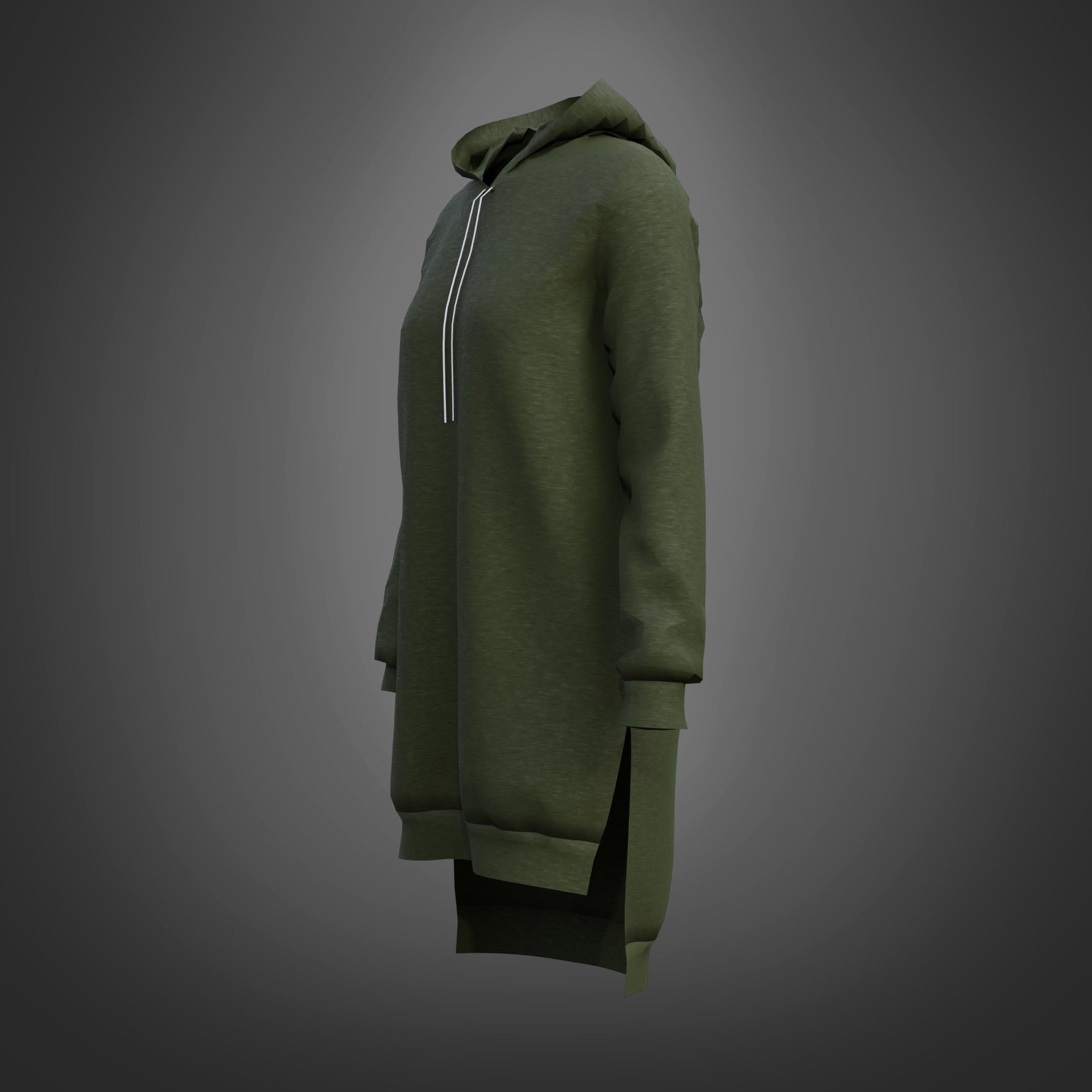 Hood Sweater Dress 3D model_29