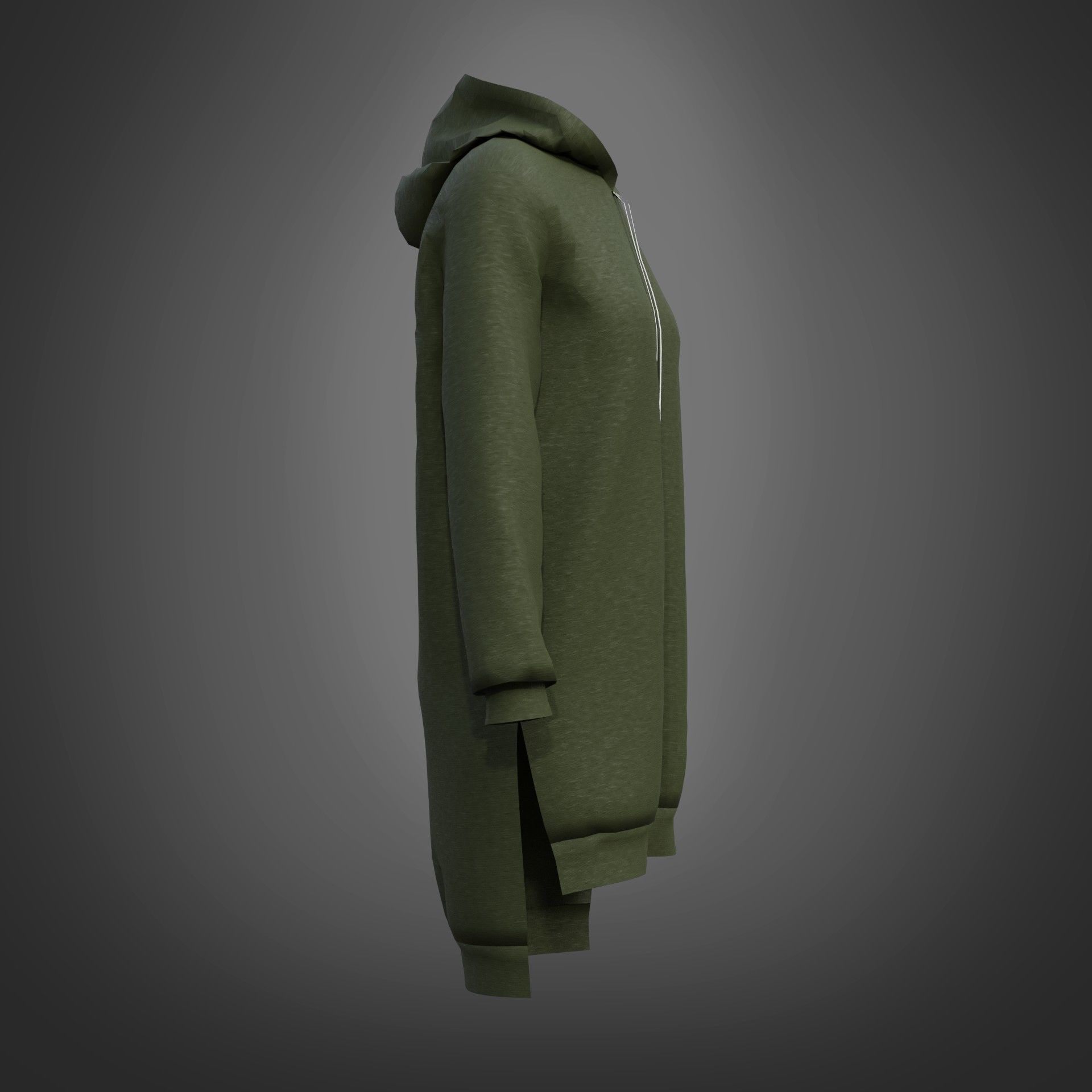 Hood Sweater Dress 3D model_17