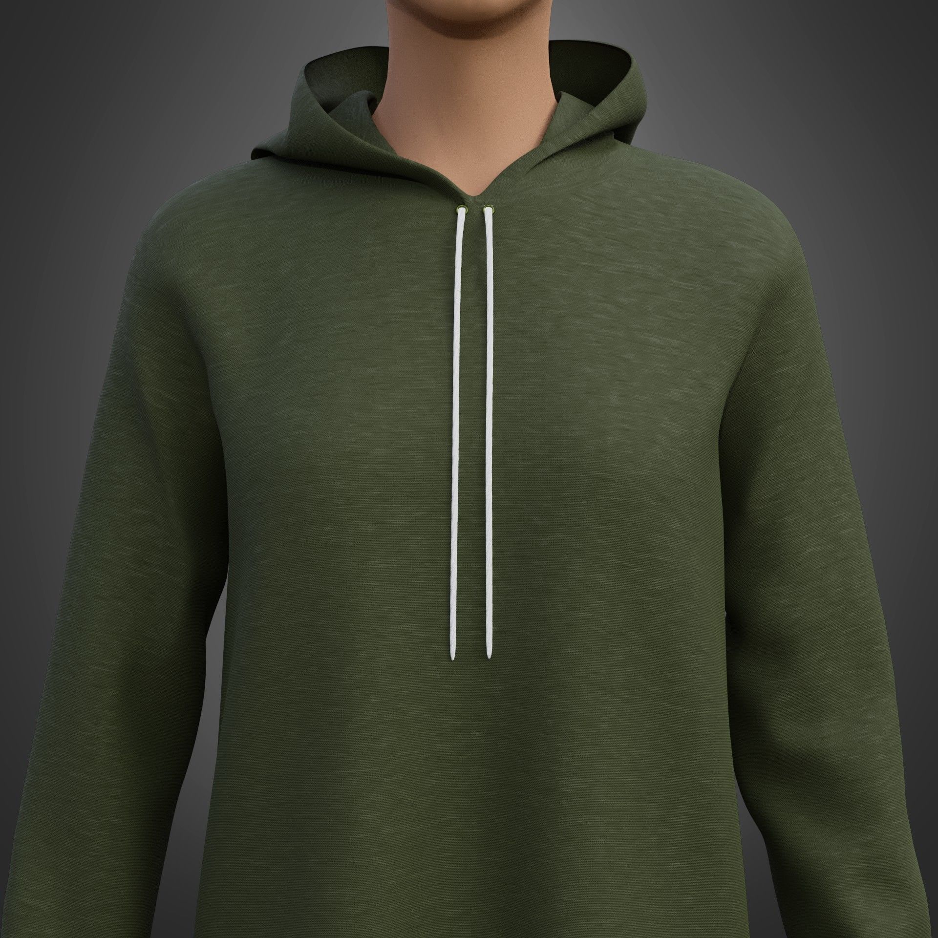 Hood Sweater Dress 3D model_6