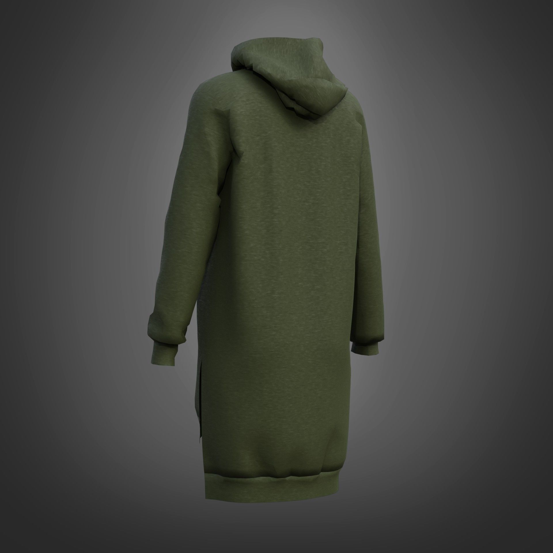Hood Sweater Dress 3D model_24