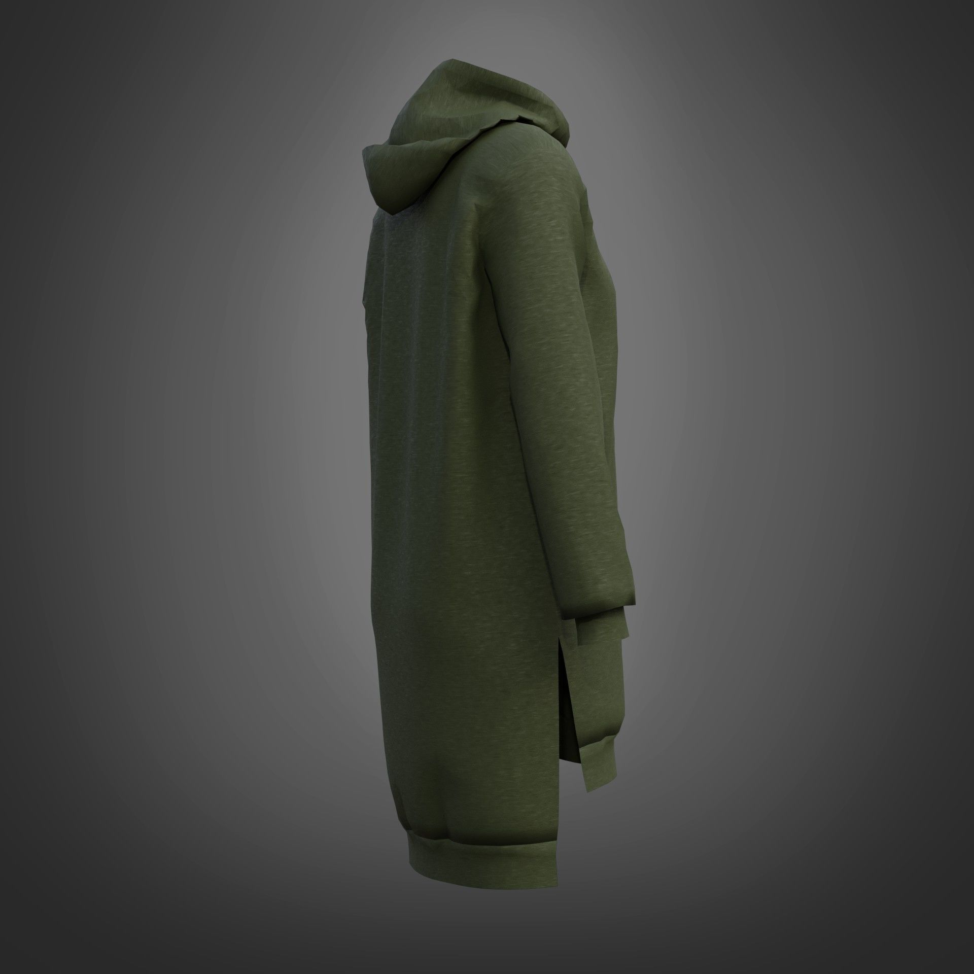 Hood Sweater Dress 3D model_19