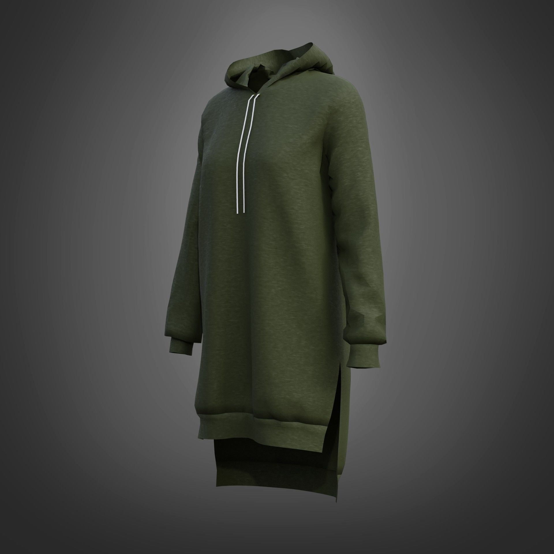 Hood Sweater Dress 3D model_30