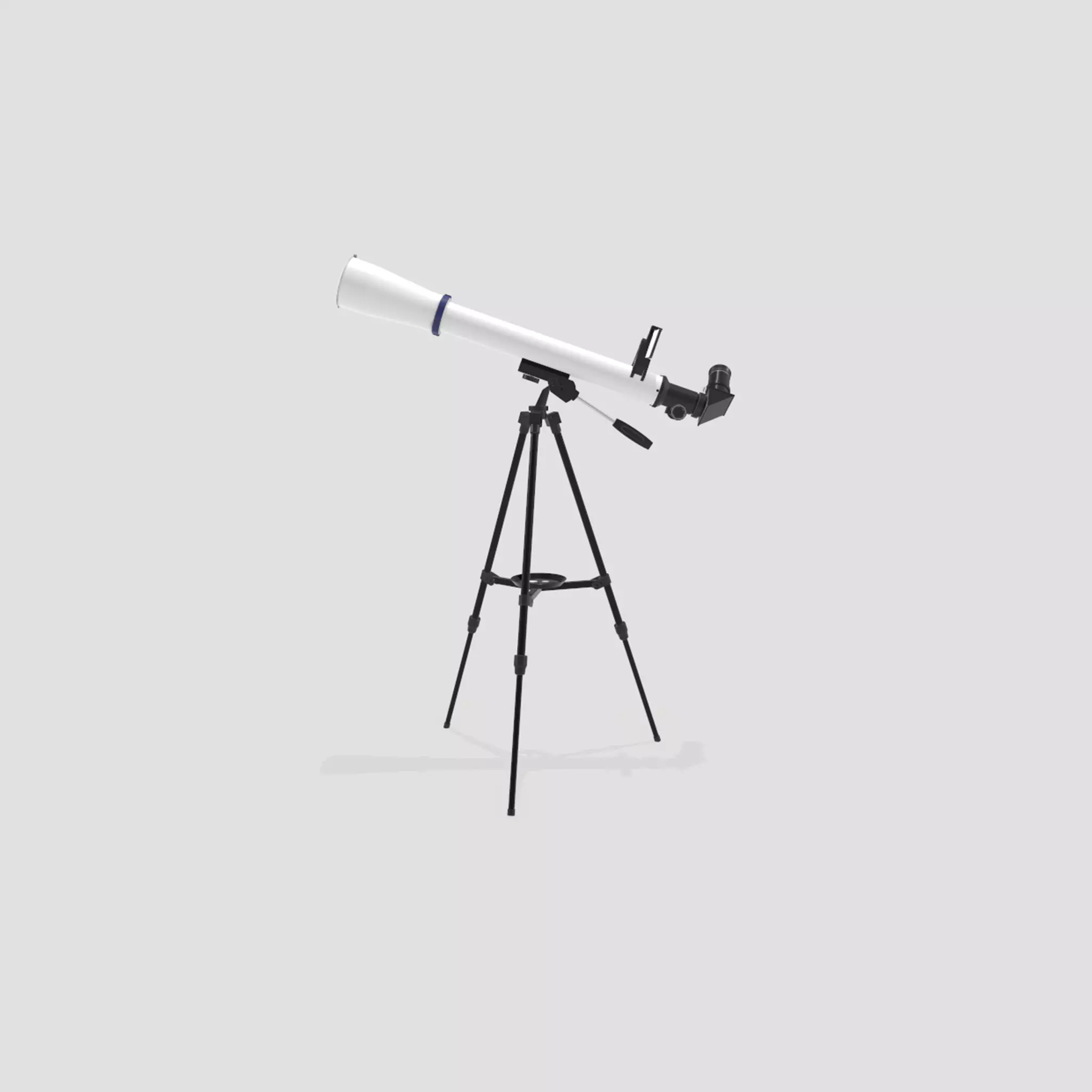 Telescope on tripod Low-poly 3D model_0