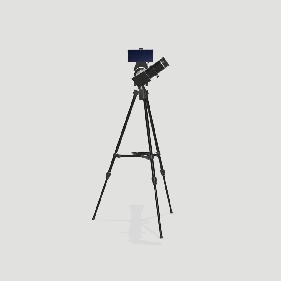 Telescope on tripod Low-poly 3D model_3