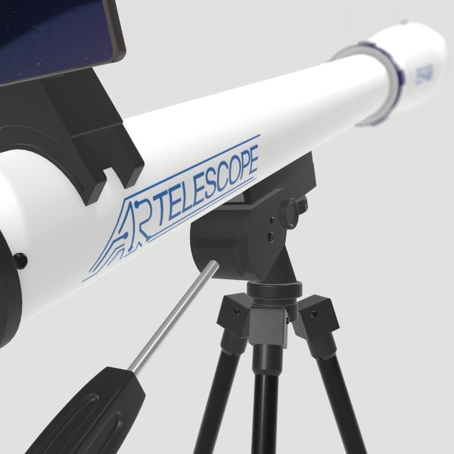 Telescope on tripod Low-poly 3D model_8
