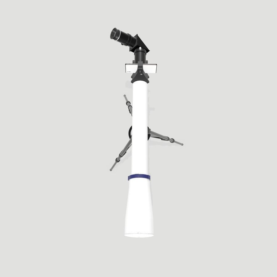 Telescope on tripod Low-poly 3D model_4