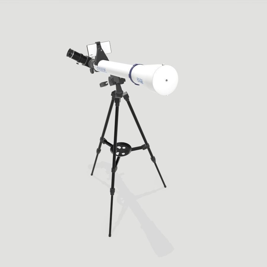 Telescope on tripod Low-poly 3D model_2