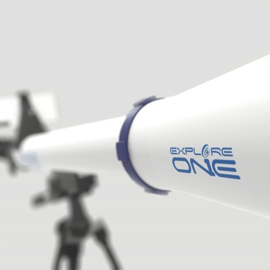 Telescope on tripod Low-poly 3D model_7