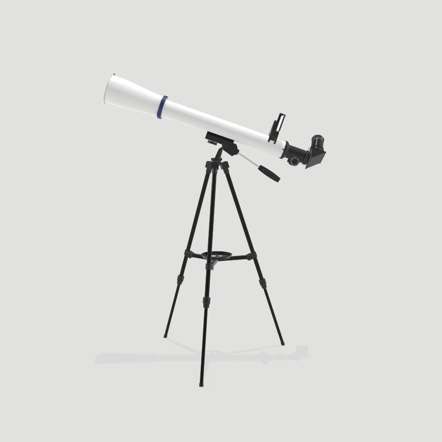 Telescope on tripod Low-poly 3D model_5