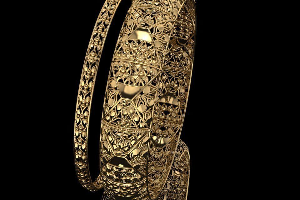 KBR-08 gold bangles 3D print model_6