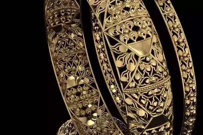 KBR-08 gold bangles 3D print model