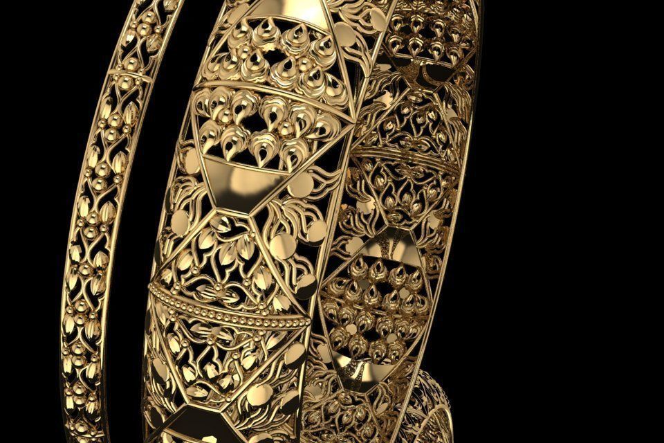 KBR-08 gold bangles 3D print model_7