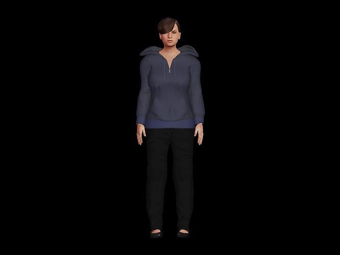 Cute Girl  Low-poly 3D model