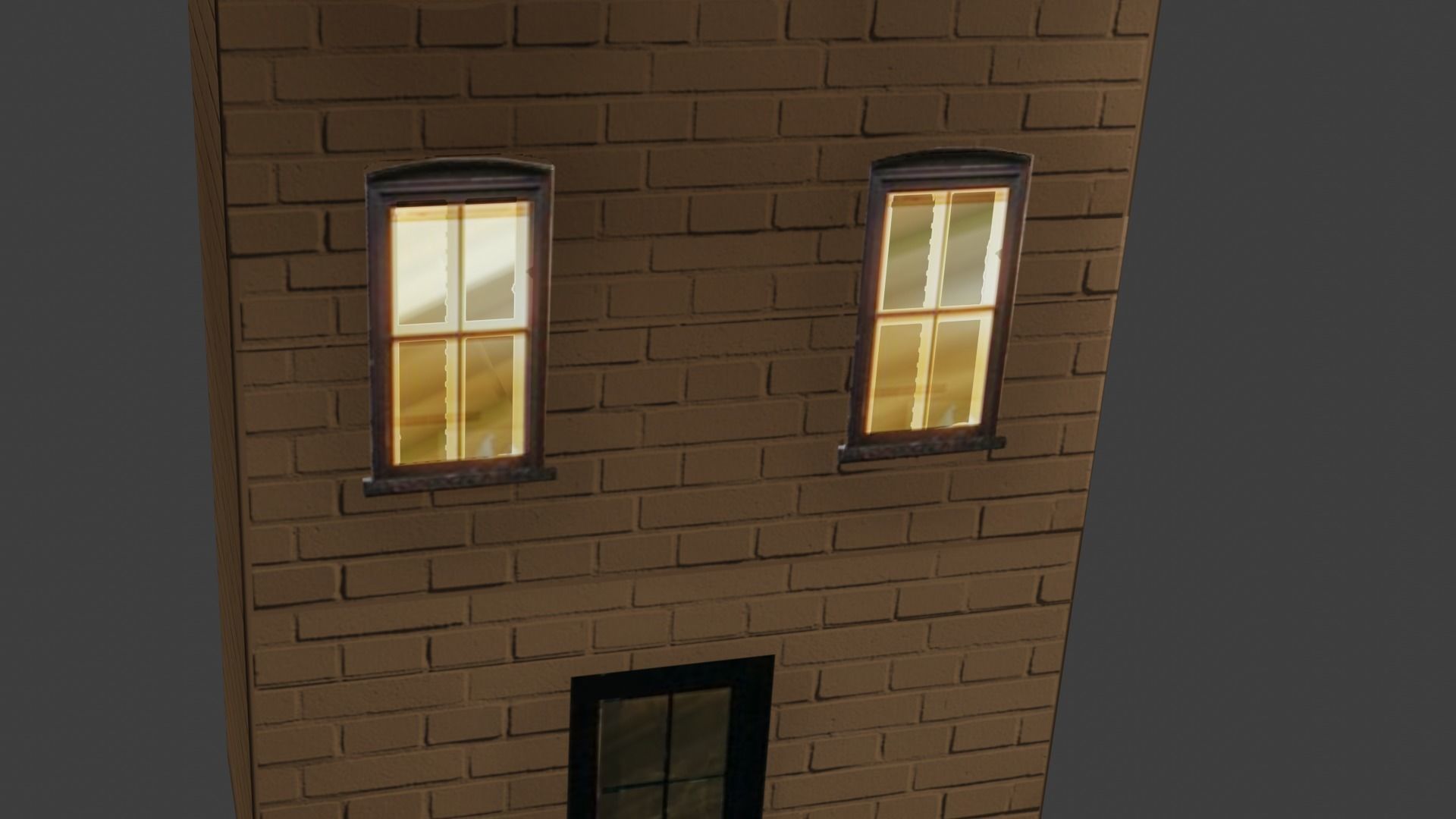 building house for videogames Low-poly 3D model_1