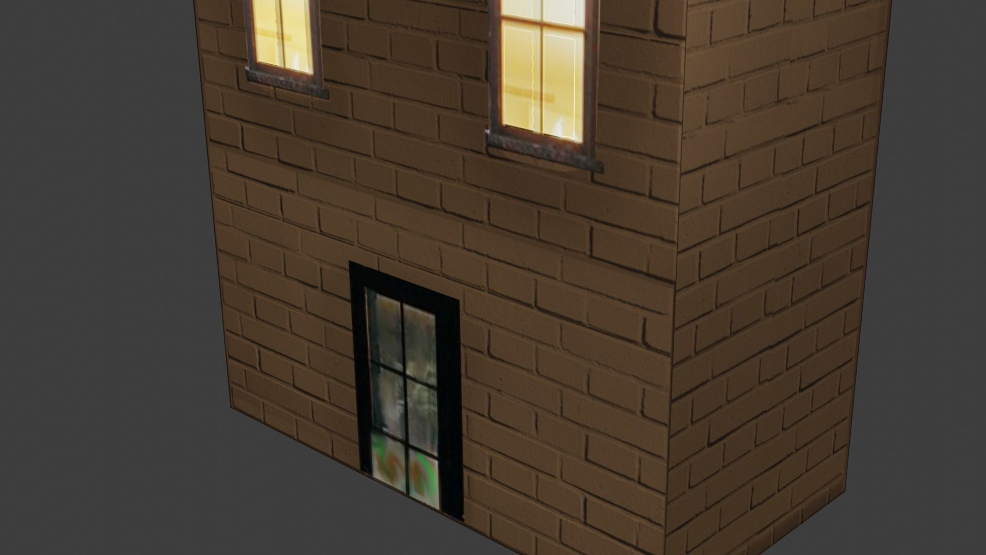 building house for videogames Low-poly 3D model_3