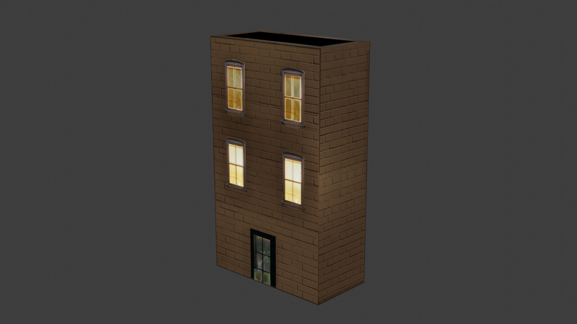 building house for videogames Low-poly 3D model_2