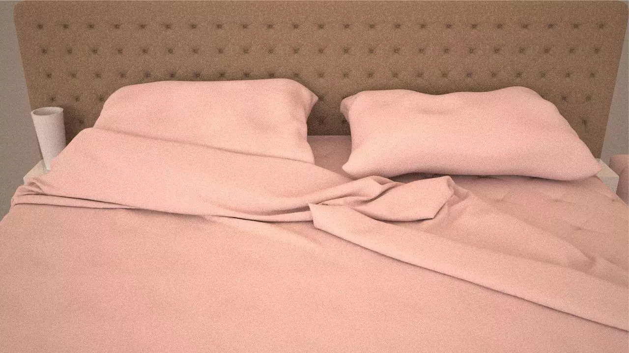 Bed with bottom light Free 3D model