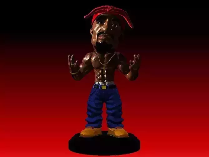 Tupac bobblehead 3D print model