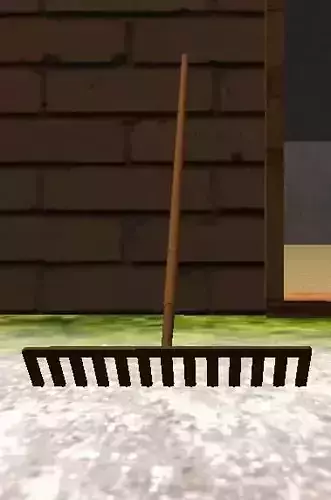 Rake for garden Low-poly 3D model