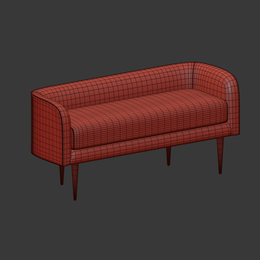 Celine Bench West Elm 3D model_4
