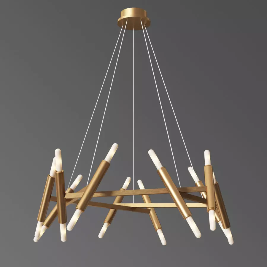 Le Pentagon Chandelier Jonathan Browning 3D model_0