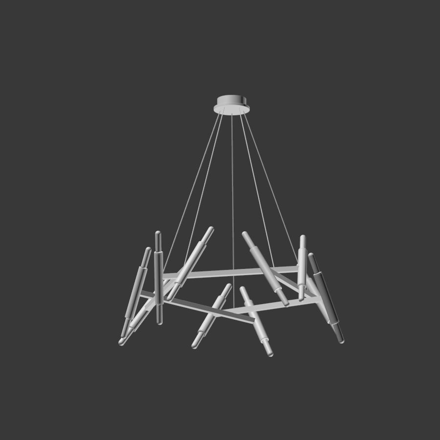 Le Pentagon Chandelier Jonathan Browning 3D model_2