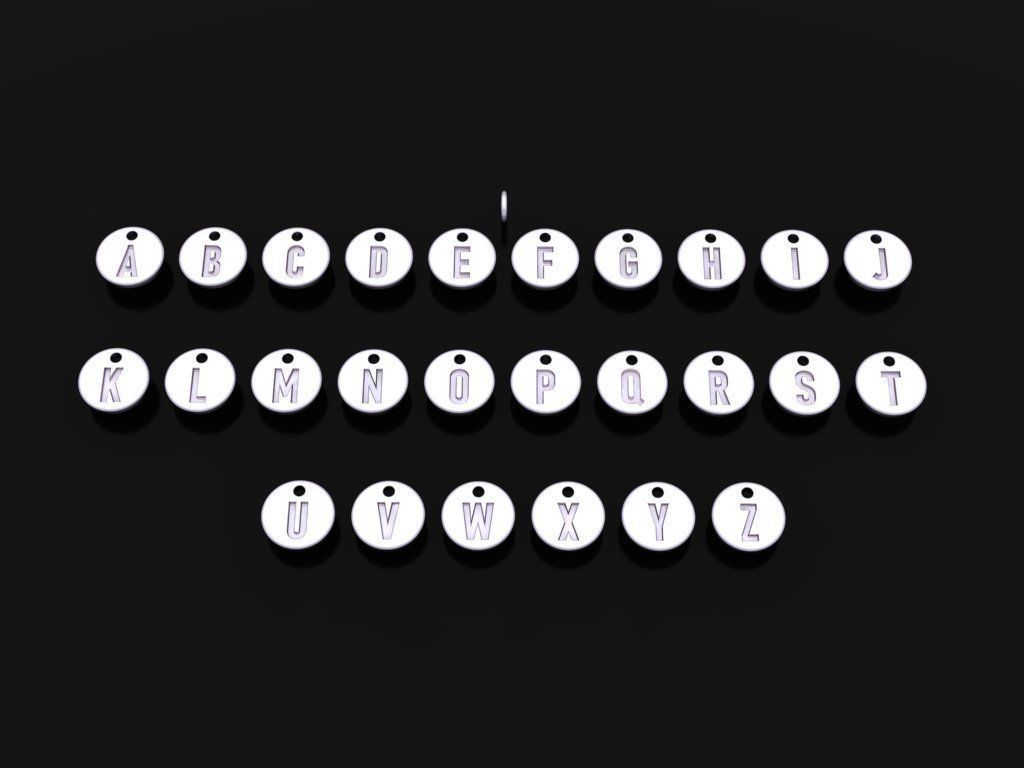 ROUND LETTER FRAME PENDANT FULL SIZES 3D print model_1