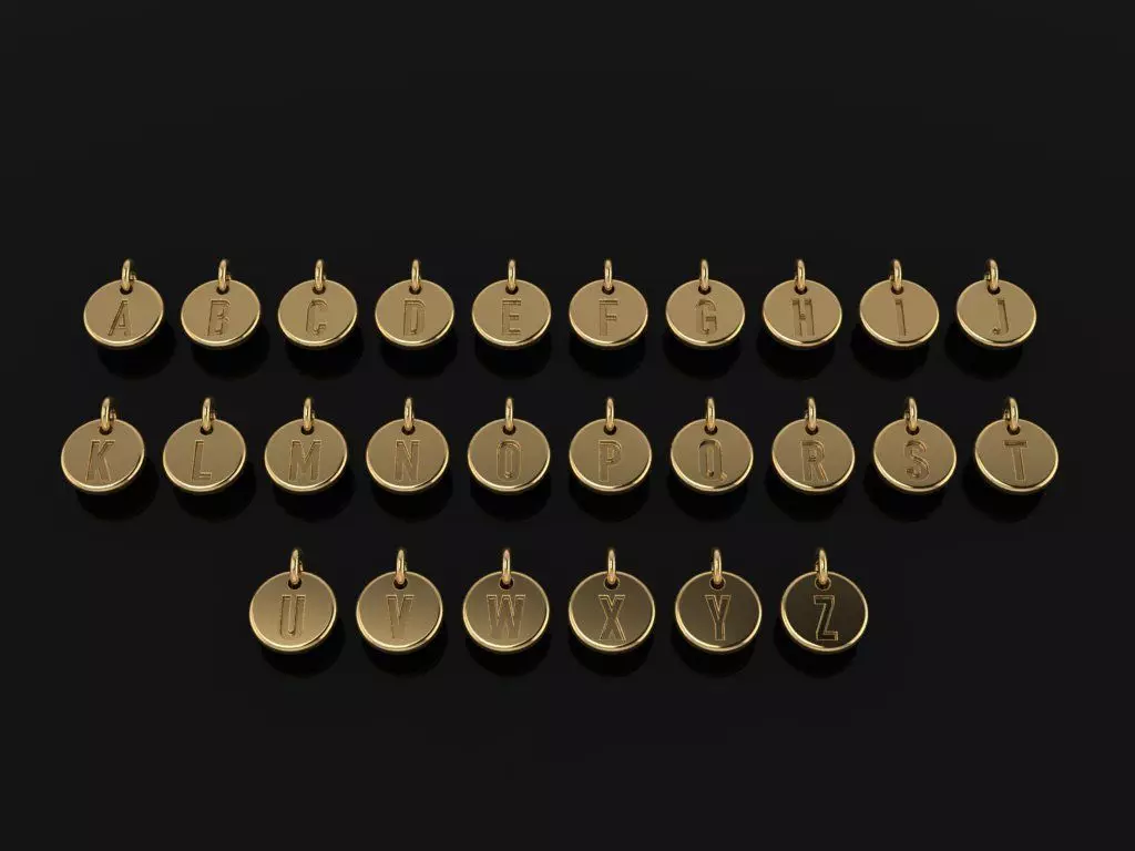 ROUND LETTER FRAME PENDANT FULL SIZES 3D print model_0